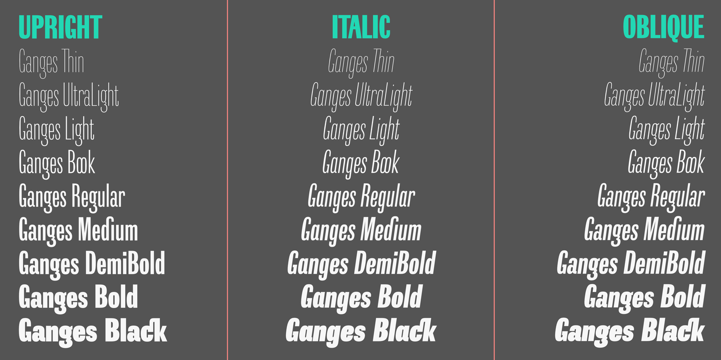 Ganges Medium Italic Font preview